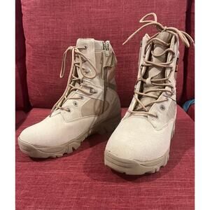 NWT DELTA Men Tactical High-Top Waterproof Combat Outdoor Military Beige Boots 9